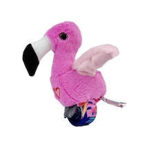 Peluş Ses Tekrarlı Hayvan Bileklik Aksesuar - Pembe Flamingo Pembe