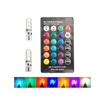 Extra Marketing Fiat Coupe Uyumlu T10 Kumandalı Park Ampulü Rgb Çakarlı Park Modülü Kumandalı Ampül