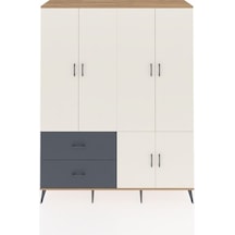 Hyperion Gardrop 5 Raflı 2 Çekmeceli 2 Askılı 176x44x221 Çam-aytaşı/antrasit Aytaşı/antrasit