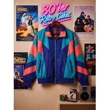 Kadın - Erkek 80 Ler Dönemi Retro Ceket Çok Renkli