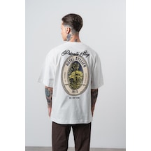 Respire Erkek Private Baskılı Oversize T-shirt Ekru