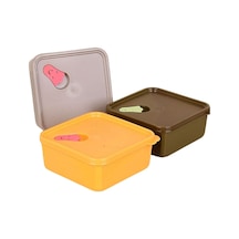 Plastik 3'Lü Mini Saklama Kabı - 3 x 550 ML Çok Renkli