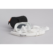 Sona Sona M1 Maske +Roll-Up Snorkel+Yedek Kayış+Deluxe Çanta Beyaz