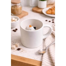 Sürpriz Kedi Figürlü Seramik Kahve Kupası Gizli Tasarım Mug Bardak Diğer