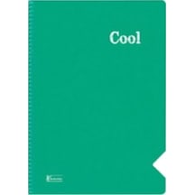 Yeşil Cool A4 Spiralli Pp Plastik Kapak 72 Yaprak Çizgisiz Defter Yeşil
