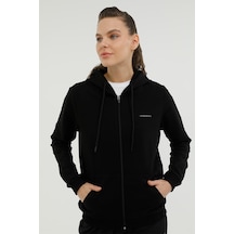 Lumberjack W-SN77 BASIC FULL ZIP HOO Siyah Kadın Eşofman Üstü
