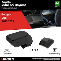 S-dizayn Peugeot 208 Abs Vidalı Kol Dayama Kolçak Siyah 2012-2019