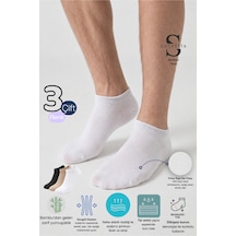 Socketta 3'lü Karışık Renkli Erkek Bambu Dikişsiz Esnek Anatomik Topuk Görünmez Sneaker Patik Çorap - Premium Siyah-beyaz-bej