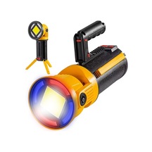 Powermaster Mx-w5164-3 Kırmızı Mavi Çakarlı Cob Ledli Şarjlı Kamp El Feneri Işıldak