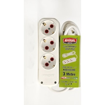 Amiral 3' Lü Topraklı 3 Metre Kablolu Grup Priz Diğer