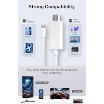 Lightning Uyumlu To Hdmi İos Uyumlu To Hdmi İphone Uyumlu Hd Hdmi Kablo 4k Ultra Hd Hdmı Kablo Tak Çalıştır 2 Metre Hb-17