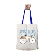 Art Hediye Mavi Kulplu Bisiklet Pedal Away Yıkanabilir Omuz Çanta Çok Renkli