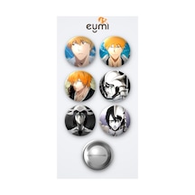 Bleach Ichigo Kurosaki Anime Animasyon Ve Ulquiorra Schiffer 6'lı Metal Rozet Seti 58mm İğneli Buton Çanta Yaka Rozeti Çok Renkli