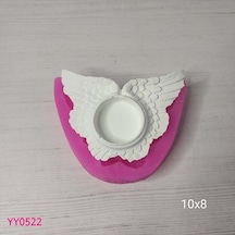 Yy0522 Melek Kanatlı Tealight Mumluk Silikon Kalıp