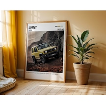 Suzuki Jimny Ahşap Çerçeveli Poster Tablo Kompakt Off-road