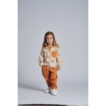Miababy Etnik Desen Kapşonlu 2 Li Takım Oranj
