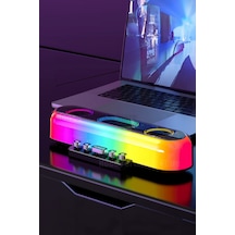 Thentech Bluetooth Hoparlör Daktilo Tuşlu Rgb Ledli 360 Derece Ses Özellikli Kablosuz Hoparlör Dekoratif Çok Renkli