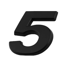 Yapışkanlı Kapı Numarası Küçük Boy 50 Mm 5 Cm Numara 5 Rakam Beş Sayısı Siyah Renk Numaralar 1 Adet Diğer