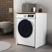 Ferniso Mobilya Çamaşır  Makinesı Ve Kurutma Makinesi Dolabı Beyaz