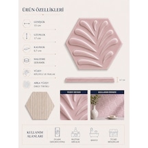 Armada Çini 15x17 Cm Çiçekli Koyu Pembe Altıgen Seramik