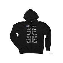 Bmw Evolution Siyah Fermuarlı Kapşonlu Sweatshirt