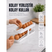 Lb Yumurta Düzenleyici Organizer Buzdolabı İçin Yer Tasarruflu Saklama Rafı Çok Renkli