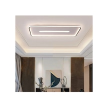 Siyah 60x40cm Dikdörtgen 3000k Sarı Işık Led Tavan Lambası