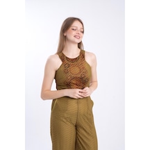 FAVORİ Dantel Kumaş Dijital Baskı Tulum Sarı