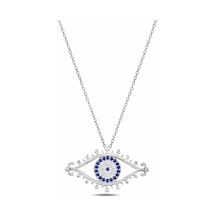 Çekirdekjewelry 925 Ayar Gümüş Kaplama Nazar Göz Kolye Gri
