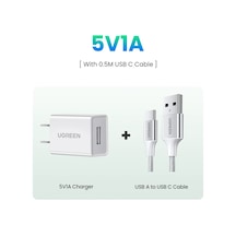 Ugreen İphone Uyumlu 15 14 13 Pro Max Samsung Uyumlu S24 Xiaomi İçin 5v 1a Usb Duvar Şarj Cihazı Us Plug Dedistribütör Garantili
