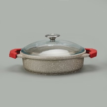 Döküm Karnıyarık Tenceresi - Bej / Kırmızı - 24 Cm Renkli