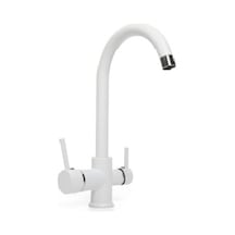 Euromix Arıtıcılı Arıtma Mutfak Eviye Bataryası 3 Yollu Beyaz