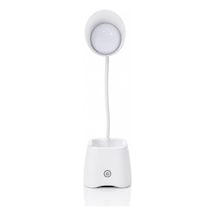 3 Modlu Led Masa Lambası Ve Kalemlik Esnek Boyunlu Dokunmatik Çalışma Lambası, Kalem Organizerli Masaüstü Aydınlatma, Beyaz Diğer