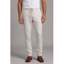 Bisse Taş Keten Jogger İpli Spor Pantolon Pns26y26110 D60 Taş Rengi