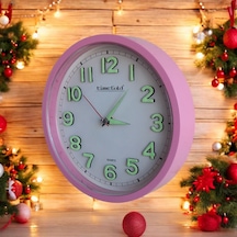 Fosforlu 3d Kabartma Rakam Kız Çocuk Odası Mini Duvar Saati 22 Cm Pembe