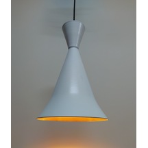 Mylights Retro Beyaz Içi Altınmetal Sarkıt Avize Konik Avize