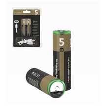 Kalın Pil Kalem Pil Usb Type-c Kablo İle Şarj Edilebilir Lityum 2'li Kalem Pil 1.5v Aa / 3200 Mwh