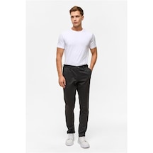 Süvari Siyah Slim Armürlü Jogger Pantolon Siyah