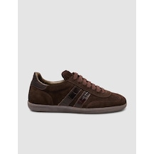 Hakiki Süet Deri Kahverengi Kadın Sneaker Ayakkabı Kahverengi Süet