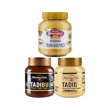 Susamlı Tahin Kreması 330g + Tadıbu 330g + Tadıbu Fındık Kreması 330g