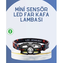 El Sensörlü Led Far Suya Dayanıklı Şarjlı Kafa Lambası