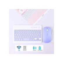 Bluetooth + Usb Wireless Klavye Mouse Seti Sessiz Şarjlı Bt+usb Mouse & Keyboard Set