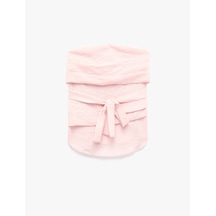 Koton Keten Görünümlü Gipeli Kat Detaylı Kemerli Crop Straplez Korse Büstiyer Pembe 6sak30092pw Gül