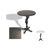 Çipa 1003 Döküm Ayak Yuvarlak Masa Çap 70cm - Werzalit, Wermodin Ve Allzalit Tabla - Grey Marble Çok Renkli