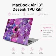 Uyumlu Air 13 Inç Kılıf Tpu Lazer Baskı Darbe Emici Ince Hafif Tam Uyum A1466 A1369 2010 2017 Eski Usbli Seri Beyaz Diğer