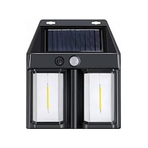Rustik Ampul İkili Solar Duvar Aplik Güneş Enerjili Hareket Sensörlü Çok Renkli