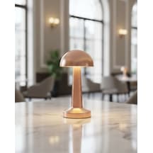 Şarjlı Led Masa Lambası 3 Kademe Dokunmatik Bronz Modern Tasarım Mh-hs1552-3427 Beyaz