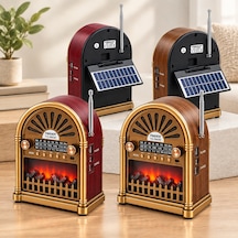 Solar Şarjlı Retro Bluetooth Radyo Hoparlör - Am/fm/sw, Usb/type-c
