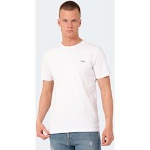 Slazenger VEDA Erkek Baskılı Beyaz Tişört