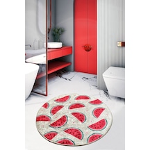 Chilai Home Karpuz Djt Çap 100 Cm Banyo Halısı Çok Renkli
